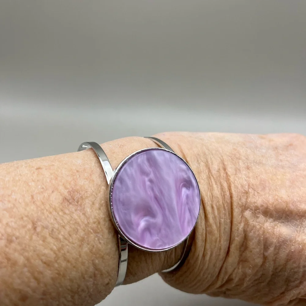 Elegant Silver and Purple Women's Bracelet